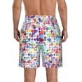 thumbnail image 3 of Kdxio Colorful Watercolor Dots Pattern Mens Casual Shorts - Drawstring Summer Beach Sports Shorts for Men, 3 of 9