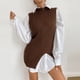 thumbnail image 5 of Pntutb Mujeres Moda Casual Dividir Color Sólido Tejido Sin Mangas All Match Chaleco Suéter Pntutb Pntutb-1808, 5 of 5