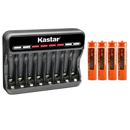 Kastar 4-Pack Battery and CMH8 Smart USB Charger Replacement for Panasonic KX-TGA740 KX-TGA740B KX-TGA750B KX-TGA820 KX-TGA820B KX-TGA930 KX-TGA930T KX-TGA935 KX-TGA935B KX-TGA939 KX-TGA939T
