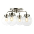 thumbnail image 2 of JONATHAN Y Piper 18" 4-Light Farmhouse Rustic Iron/Glass LED Semi Flush Mount, Nickel/Clear, 2 of 8