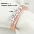 thumbnail image 7 of Newshe Jewellery Wedding Bands for Women 925 Sterling Silver Eternity Ring Round 18K Rose Gold Plated CZ Size 6.5, 7 of 7