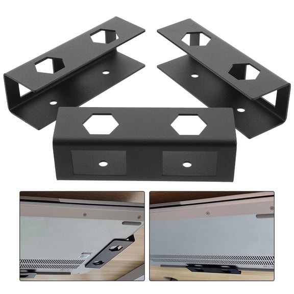 WRITWAA 1Set Under Desk Laptop Mount Black Metal Shelf Stand Adjustable Ergonomic Holder for Tidy Workspace