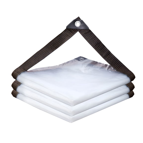 MISSMILE Clear Tarps Heavy Duty Waterproof 2 Pack 6.5x9.8 Ft Clear Tarp Transparent Clear Vinyl Patio Enclosure Clear Tarps with Grommets Tarp Cover for Plants Greenhouse Garden and Pet Hutch Roof