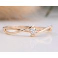 thumbnail image 2 of vylahjewellery 10K Yellow Gold Plated Solitaire Round Cut Moissanite Diamond Rings Minimalist Twist Band Engagement Rings, 2 of 7