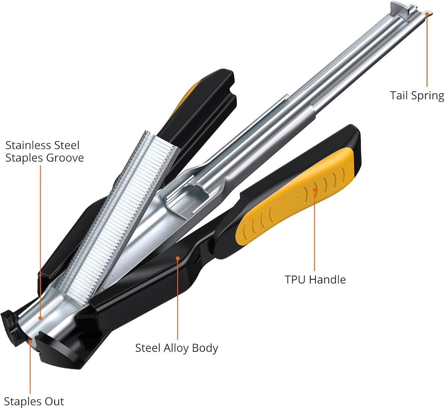 Proster C7 Hog Ring Gun Hog Ring Plier - Auto Feed Fence Fencing Nailer Plier with 2500 Hog Rings Galvanised Steel