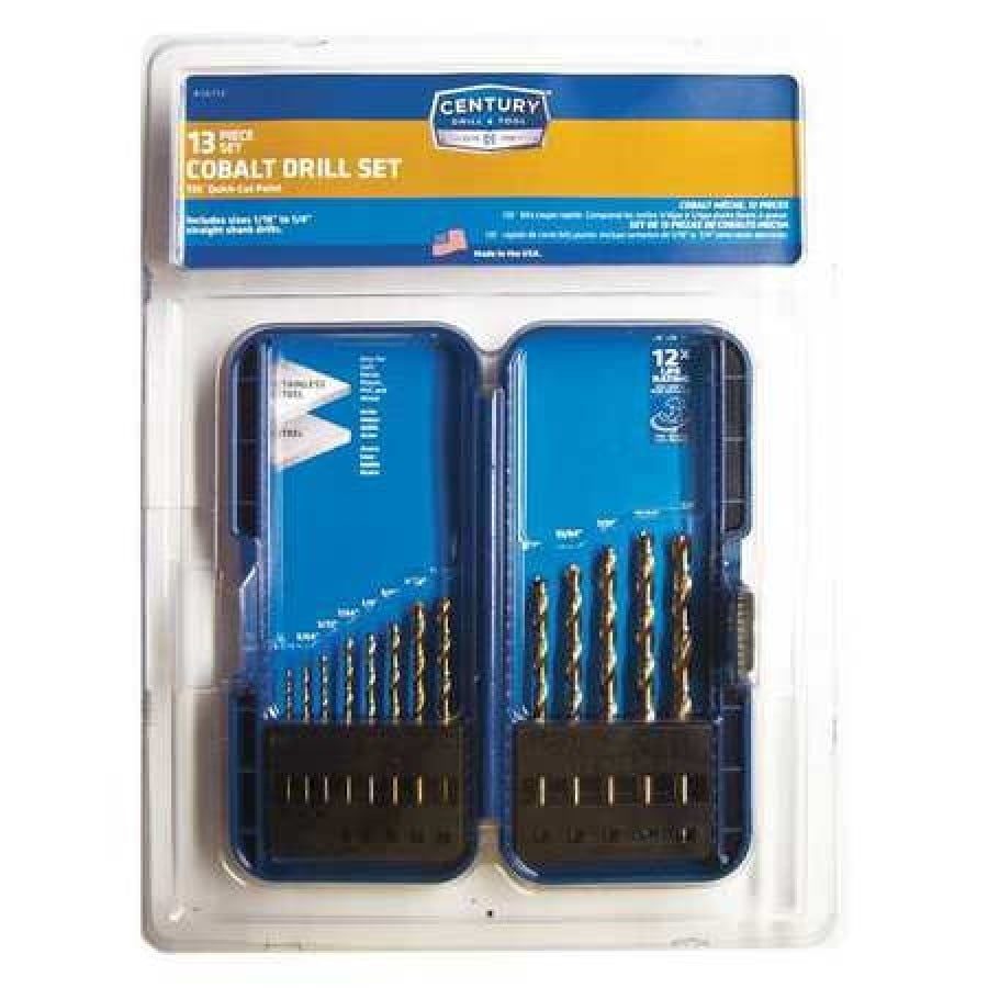 CENTURY DRILL AND TOOL 26713 13pc. Cobalt 135 Degrees Drill Bit Set