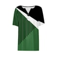 thumbnail image 4 of ALLLIST Short Sleeve Womens Tops Henley Plus Size T-Shirts Summer Color Block Casual Green Shirts Tops for Ladies, 4 of 5