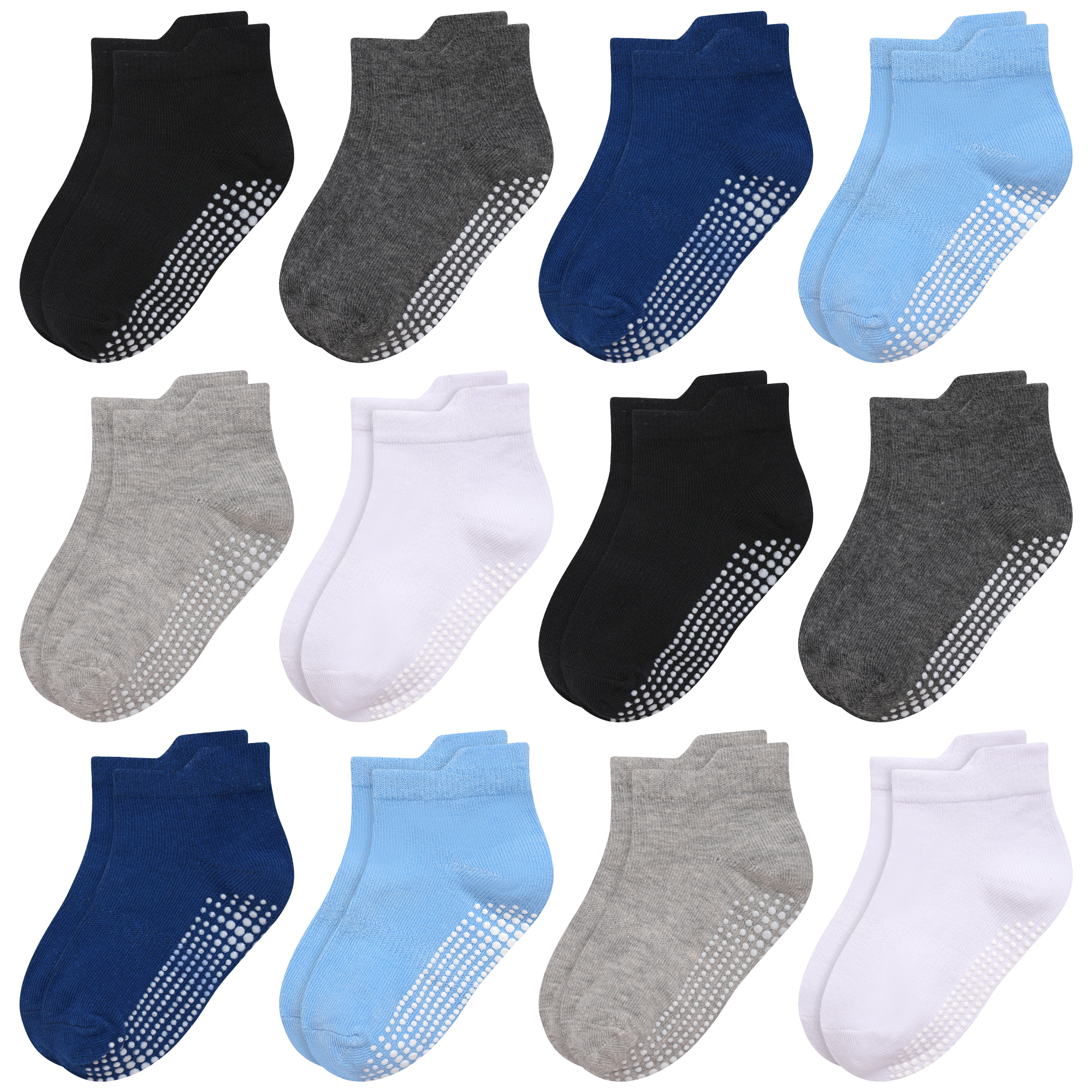 Elutong 12-Pack Non-Slip Toddler Socks