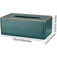 thumbnail image 3 of ZHAOCHENG Caja de cuero para pañuelos Caja para pañuelos cosméticos Dispensador de pañuelos (verde oscuro), 3 of 5