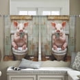 thumbnail image 4 of Bathroom Pig Sheer Curtains 54 Inches Length 2 Panels Set, Window Sheer Curtains for Living Room/Bedroom, Toilet Animals Vintage Light Filtering Rod Pocket Curtain 52'' x 54'' x 2, 4 of 7