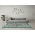 thumbnail image 3 of Ahgly Company Indoor Rectangle Medallion Light Blue Traditional Area Rugs, 2' x 4', 3 of 4