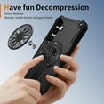 thumbnail image 5 of Allytechgroup Rugged Magnetic Case for Samsung Galaxy S25, Dual-Layer Shockproof Cover with Built-In Kickstand, MagSafe-Compatible, Rotating Ring Holder, Anti-Fall TPU + PC Back Case,Black, 5 of 7