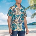 thumbnail image 2 of Lsque Vintage Floral Butterflies pattern Hawaiian Shirt for Men, Unisex Summer Beach Casual Short Sleeve Button Down Shirts-3X-Large, 2 of 9