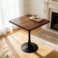 thumbnail image 5 of Square Dining Table, 27.6" Tulip Table with Thickened Edge Decor Tabletop & Metal Pedestal, Mid Century Modern Bistro Table for Kitchen, Small Places, Living Room, Cafe ( Walnut Color), 5 of 14