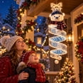 thumbnail image 4 of Hometravel Christmas Spiral Hanging LED Light Decor, Pre-lit Holiday Hanging Ornament, Assorted Designs with Bear/Bow Bell/Star Tree, Lighted Decoration for Porch, Doorway & Outdoor Christmas Decor, 4 of 7