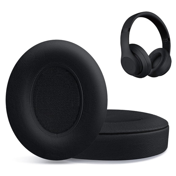 HAOMUK Replacement Ear Pads for Beats Studio 2 & Studio 3 Wired & Wireless Headphones, Ear Cushions, Headset Earpads, Ear Cups Cover with Soft Protein Leather-Black