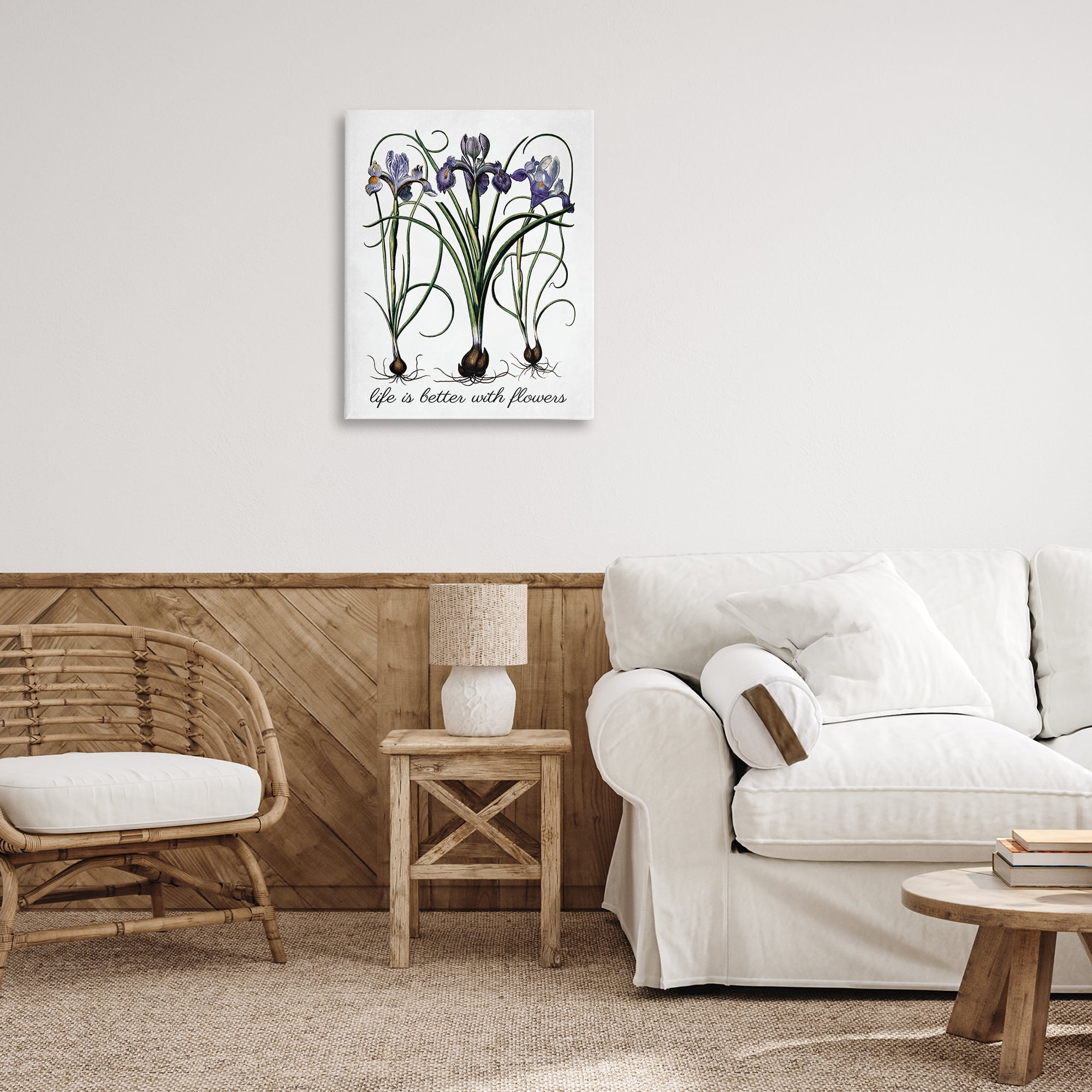 Stupell Industries Better With Flowers Botanical & Floral Painting Gallery Wrapped Canvas Art Print Wall Art, 24 x 30