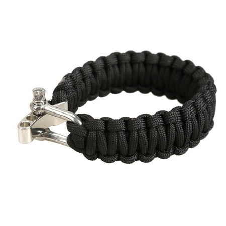 

BIOSA Adjustable Parachute Cord 7-Strand Rope Bracelet Outdoor Survival Black