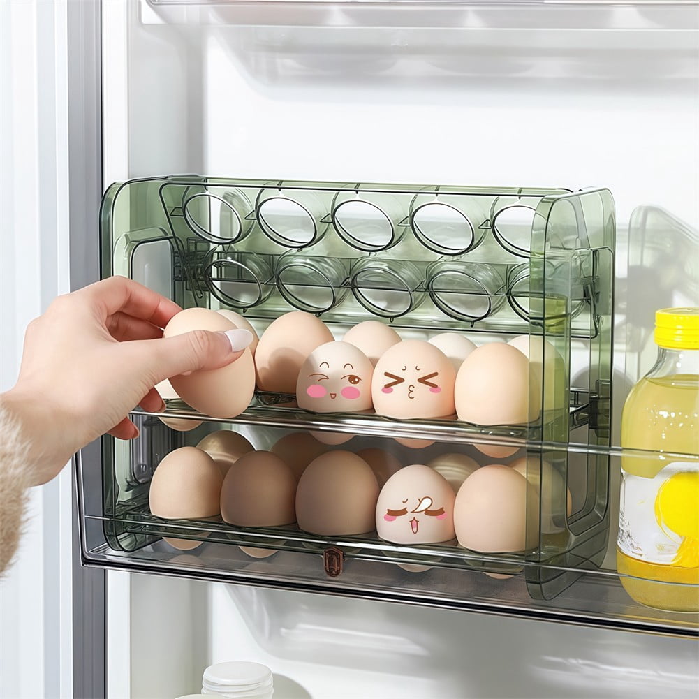 Egg Container Holders 30 Eggs 3 Tier Egg Holder Organizer Tray for Refrigerator