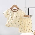 thumbnail image 2 of Xudanell Bamboo Viscose Toddler Animal Pajamas Girls Cool Short Summer 12M-8Y Snug fit Pjs Set 2pcs (1-2 Years,Light Yellow), 2 of 3
