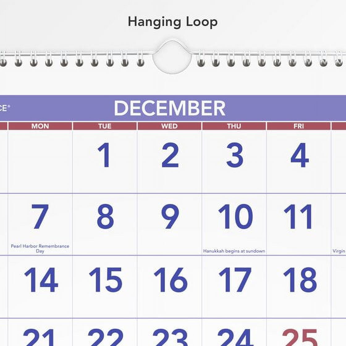 AT-A-GLANCE 3-Month Reference 14-Month Vertical Wall Calendar, 12" x 27", December 2019 to January 2021 - PM112821