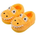 thumbnail image 3 of BOBOGOJP Kids Cotton Warm Slippers Boys Girls Soft Indoor House Slipper Socks Fuzzy Plush Dinosaur Home Shoes for Winter Yellow for Size 18, 3 of 6