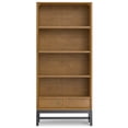 thumbnail image 3 of Simpli Home Banting SOLID HARDWOOD and Metal 66 inch x 30 inchRectangle Modern Industrial Bookcase in Medium Saddle Brown, 3 of 13