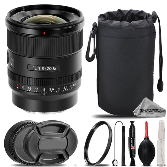Sony FE 20mm f/1.8 G Lens   UV Filter    Hood   Lens Pouch- Basic Kit (International Version)