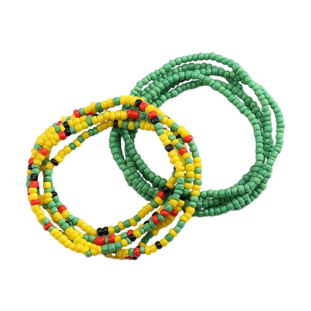 2 uds cadenas de para la cintura cadena bohemia en capas para el vientre para Rave Holiday Girls Beach Colorido+Verde jinwen Cadena de la cintura