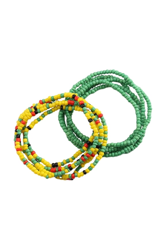 2Pcs Waist Bead Chains Bohemian Belly Bead Body Chain for Summer Party Women Colorful