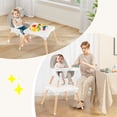 thumbnail image 2 of Adjustable Baby High Chair, Convertible Baby Dining Chair w/Cushioned Seat, 5-Point Seat Belt, 4-Stage Adjustable Detachable Tray, Suitable for 6-36 Months Baby, Gray, 2 of 9