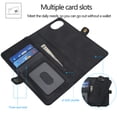 thumbnail image 3 of for iPhone 16e PU Leather 2 in 1 Case, Detachable Magnetic Wallet Case with Card Holder, Removable Flip Folio Cover with Stand Shockproof Protective Phone Cover, Compatible with MagSafe, Black, 3 of 8