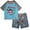 Grey Crab, variant on Boys' 2-Piece UPF 50+ Rash Guard and Swimsuit Trunks Set (4, Orange Dino)
