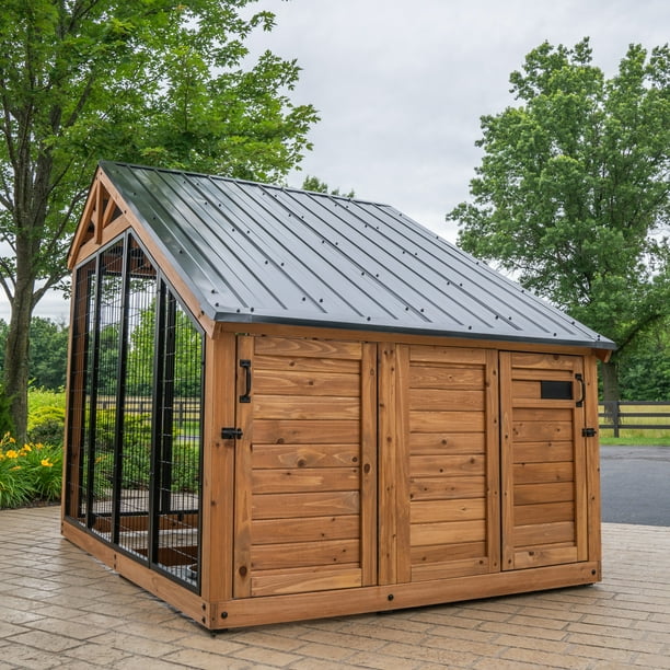 Backyard Discovery 7'x5' Waggin' Retreat Cedar Wood Dog Kennel
