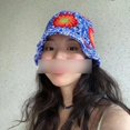 thumbnail image 2 of CoCopeaunts Knitted Flower Bucket Hats For Women Spring Summer Travel Sunshade Hat Hand Crochet Fishermen Cap Female Outdoor Basin Cap Gorro, 2 of 6