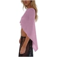 thumbnail image 5 of Feancey Sheer Poncho Tops for Women Crochet See Through Beach Coverups Summer Sun Protection Asymmetrical Shawl Pink Free Size, 5 of 6