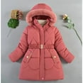 thumbnail image 4 of Ruyang Girls Winter Dress Coat Puffer Parka Long Jackets 𝐂inched Waist Fuzzy Hooded Quilted Outwear Padded Down Clothes, 4 of 4