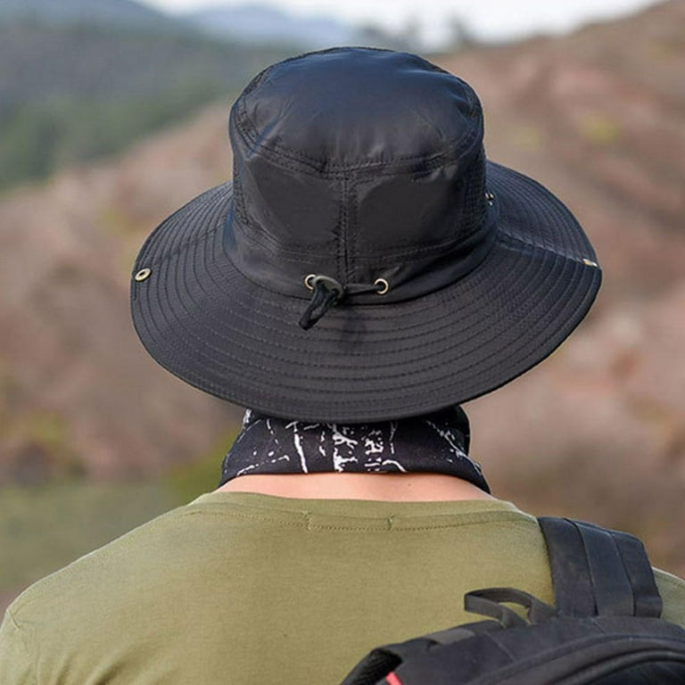 Outdoor Fishing Hiking Hat Men's Wide Brim Sun Hat Summer Fisherman Hat Men