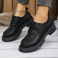 thumbnail image 4 of Pandaie Oxford Shoes for Women Comfortable Lace up Platform Casual Loafers Non Slip Office Business Dress Work Shoes Black 6.5, 4 of 6