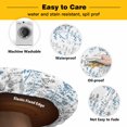 thumbnail image 3 of Elastic Fitted Round Tablecloth, Blue Grey Botanical Waterproof Stretch Table Cover for 36"-44" Tables, Spring Floral Summer Farmhouse Washable Outdoor Tablecloths for Patio, Picnic, Camping, 3 of 9