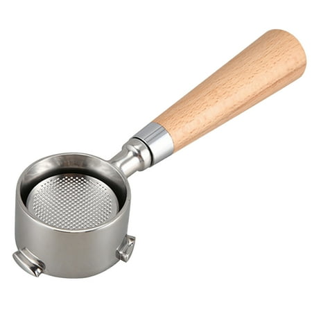 

51mm 3 Ears Bottomless Portafilter Stainless Steel Handle Replacement for Delonghi Coffee Machine Wood Color