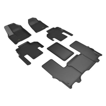 3D Maxpider 2022-2024 Fits Jeep Wagoneer 7 Seat Kagu 1st 2nd 3rd Row Floor Mat Carbon Fiber Embossed Pattern Black L1JP03301509