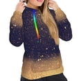 thumbnail image 5 of Yiaed Gold Black Glitter Print Womens Casual Hoodies Crew Neck Long Sleeve Sweatshirts With Pocket Pullover Tops Women's Hooded Sweatshirt-Medium, 5 of 5