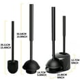 thumbnail image 3 of Propuri 2 in 1 Toilet Brush and Plunger Set, Extended Handle Plunger,Bathroom Cleaning Tools,Toilet Brush Plunger Combo,Black,1 Pack, 3 of 6