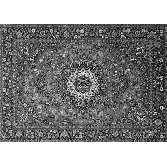 Ahgly Company Indoor Rectangle Medallion Gray Traditional Area Rugs, 8' x 10'