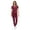 Burgundy, variant on Women’s Ultra-Soft Luxe Stretch Jogger Scrub Set V-Neck Top & Jogger Pants with Pockets - Regular & Petite Size (Black, X-Small)