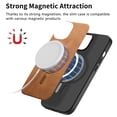 thumbnail image 6 of JTCASES for iPhone 13 Case, PU Leather Shockptoof TPU Shell Magnetic Wireless Charging  Car Mount, Anti-sacratch Shockroof Durable Slim Thin for iPhone 13, Brown, 6 of 12