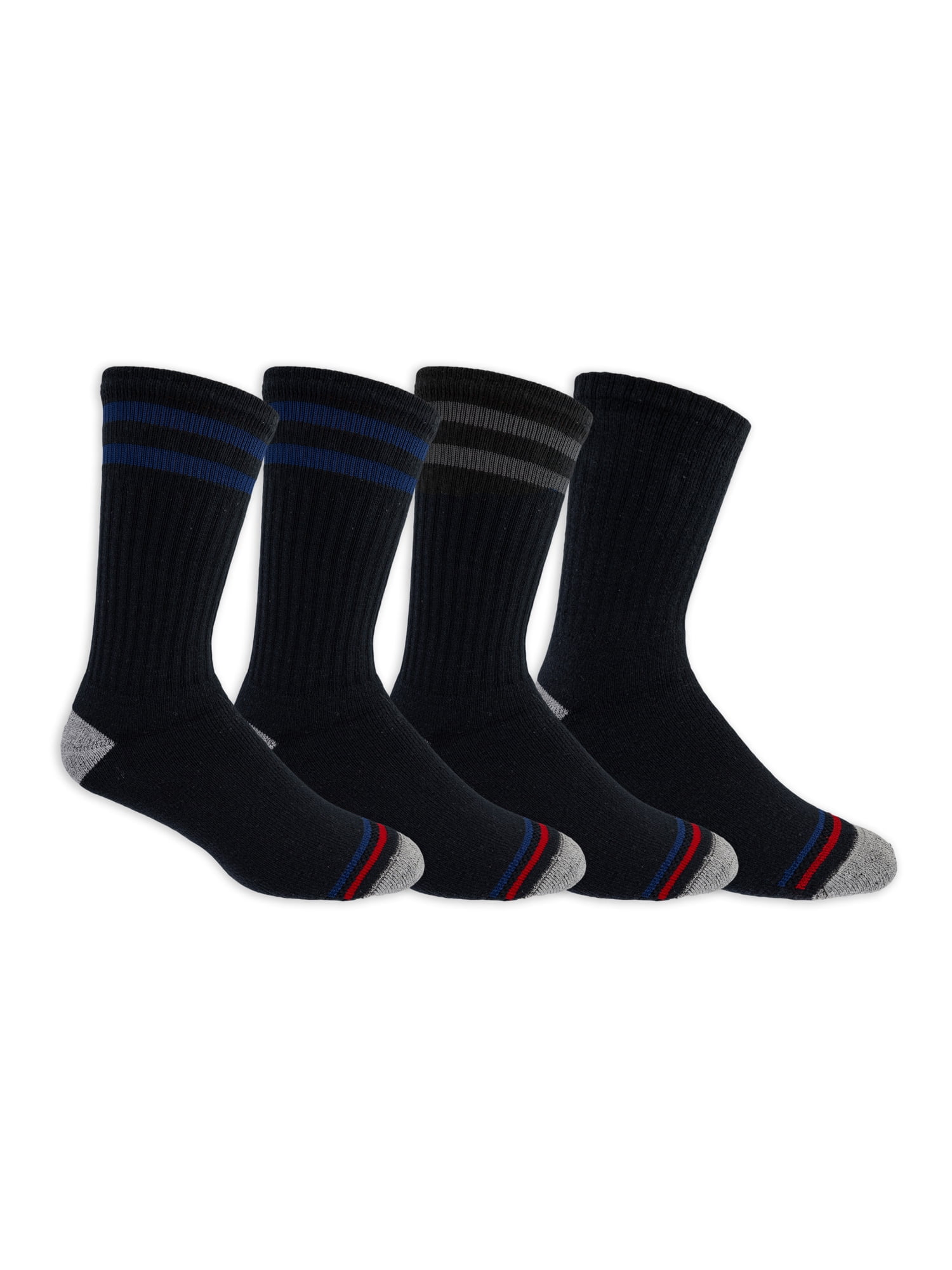 High Ridge Gear Men's Premium Cotton Crew Socks, 4 Pack