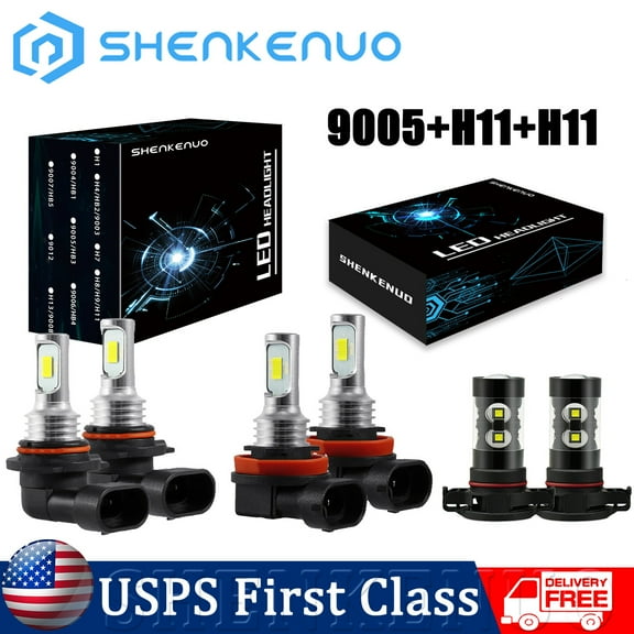 6x 6000K LED Headlights Fog Light Bulbs For Chevy Silverado 1500 2500 2007-2015