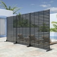thumbnail image 5 of MAYEERTY 72"x47" Outdoor Privacy Screen with Stand Adrian Metal Balcony Decorative Screen,Black, 5 of 7